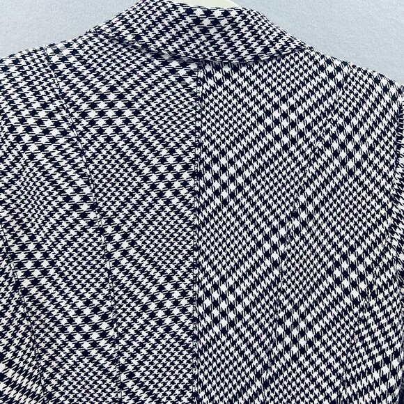 WHBM Black White Houndstooth Fitted Peplum Blazer SZ 6 Classic Feminine - Picture 6 of 12